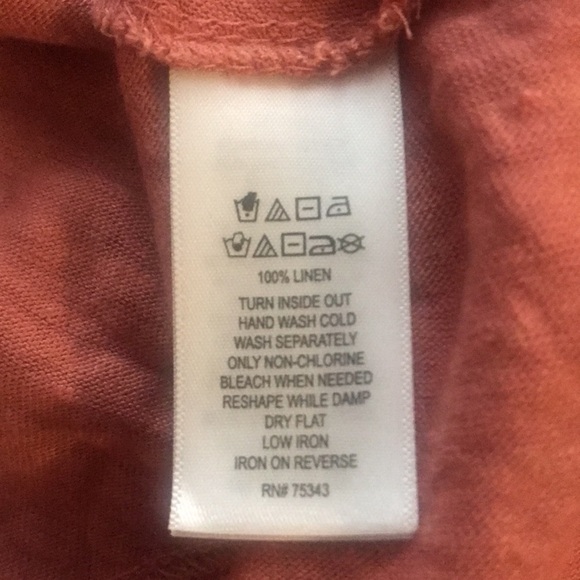 Sigrid Olsen Coral 100% Linen Sleeveless Tank Top - Picture 6 of 6